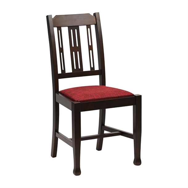 Lattice Back Dining Chair Dark Walnut Shetland Scarlett Seat (Pack 6) (B2B)