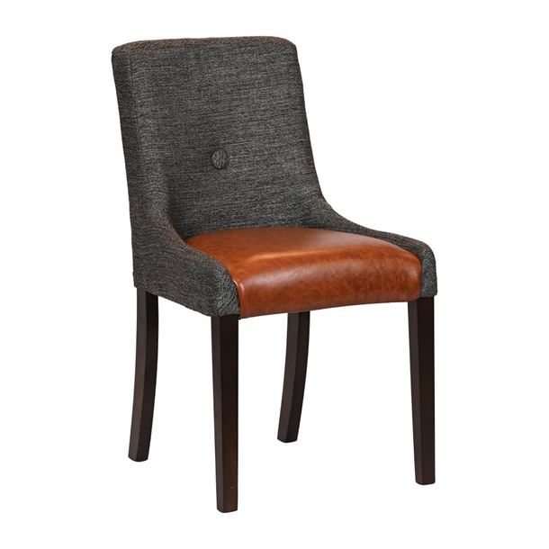 Bath Dining Chair in Dark Walnut with Shetland Smoke Bison Tan (Pack 6) (Direct)