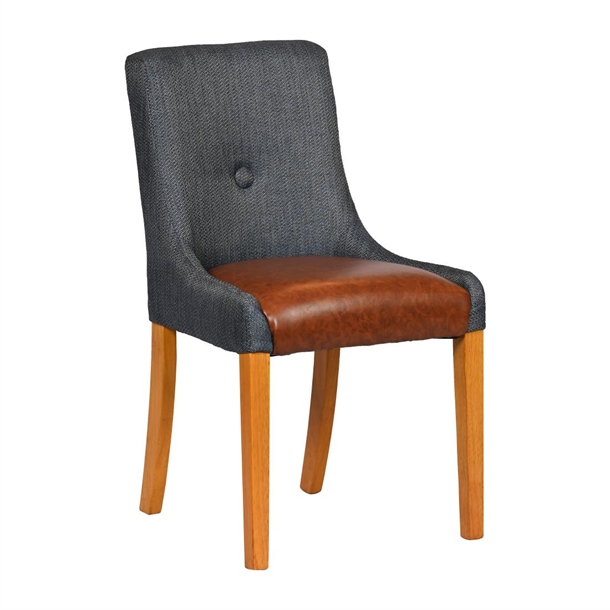 Bath Dining Chair in Soft Oak with Shetland Sea Bison Tan (Pack 6) (Direct)