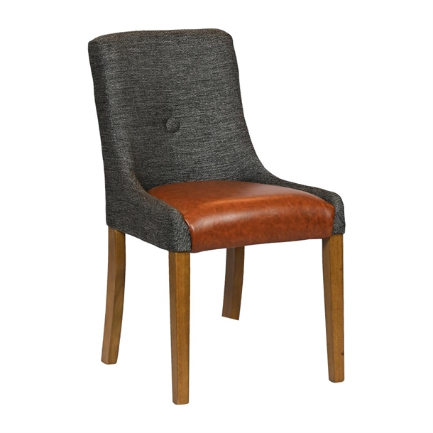 Bath Dining Chair Weathered Oak with Shetland Smoke Bison Tan (Pack 6) (Direct)