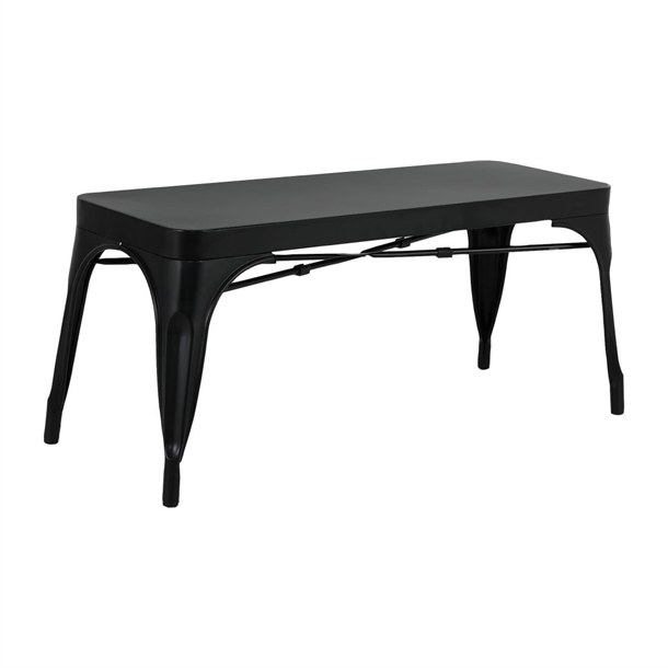 Bolero Bistro Metallbänke Schwarz 1000mm (2 Stück)