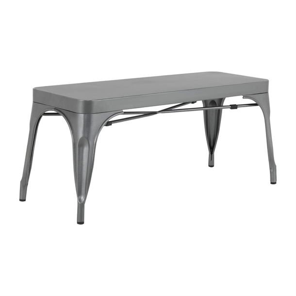 Bolero Bistro Metall-Sitzbänke Gunmetal 1000mm (2 Stück)