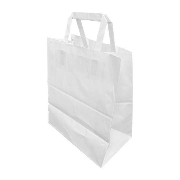 Fiesta Recyclable Flat Handle Bag White - Large (Pack 250)