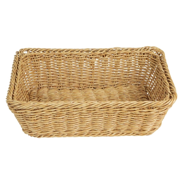 Olympia Rectangular Basket Light Polywicker - 300x230x90mm