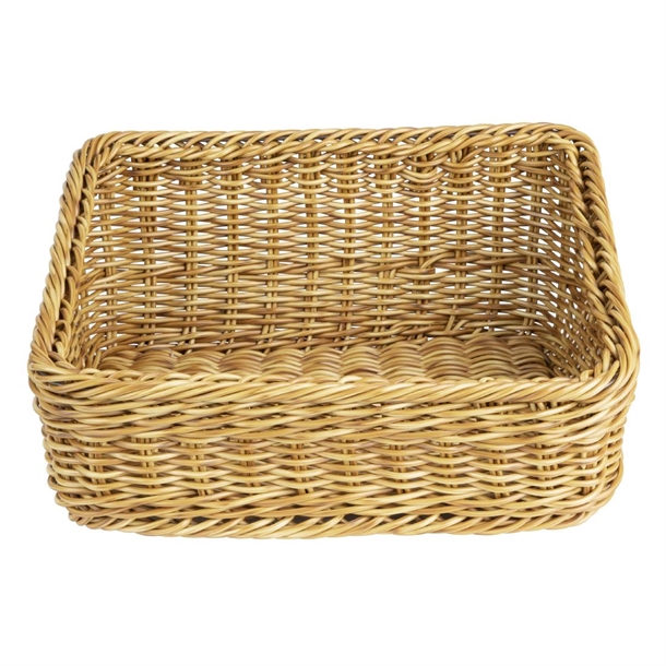 Olympia Rectangular Display Basket Light Polywicker - 170x360x300mm