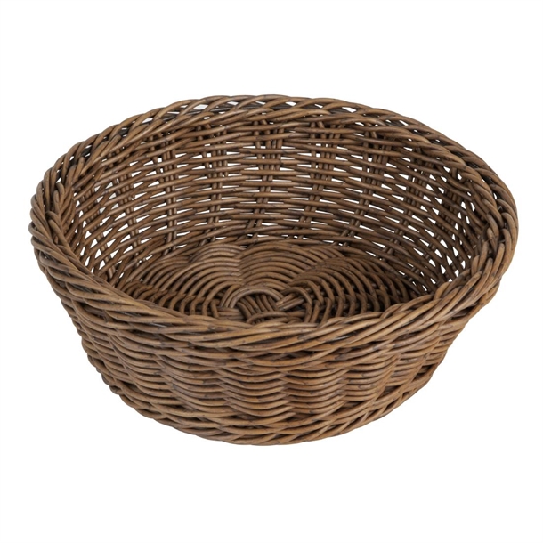 Olympia Round Basket Dark Polywicker - 220x80mm