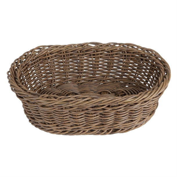 Olympia Oval Basket Dark Polywicker - 240x170x70mm