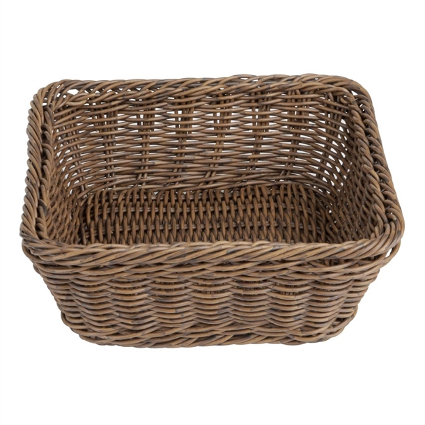 Olympia Square Basket Dark Polywicker - 230x230x90mm