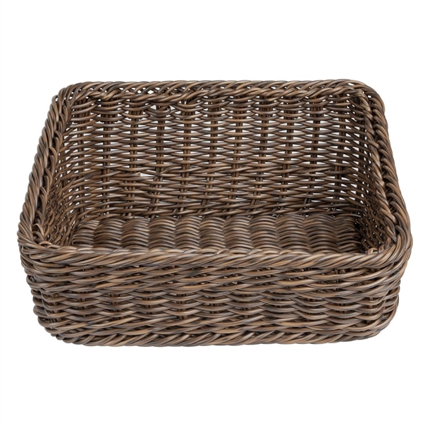 Olympia Rectangular Display Basket Dark Polywicker - 170x360x300mm