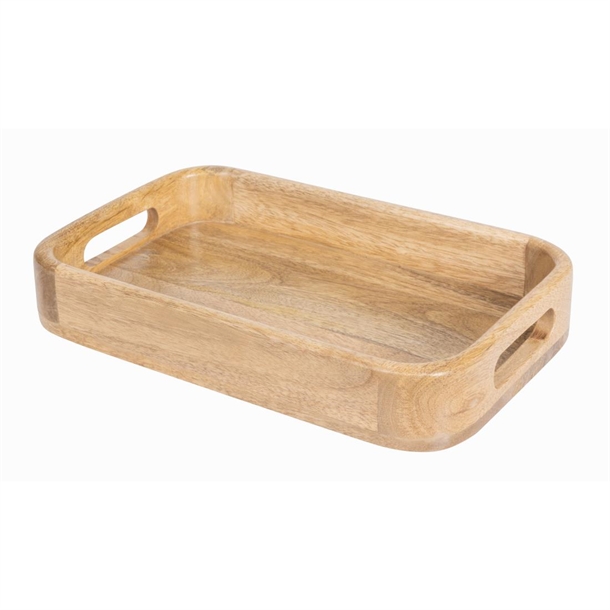 Olympia Mango Wood Rectangular Deep Sided Tray - 300x190x50mm