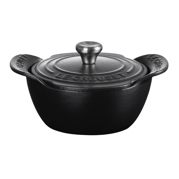Le Creuset Cast Iron Mini Cocottes with Lids Matte Black - 110mm (Pack 4)