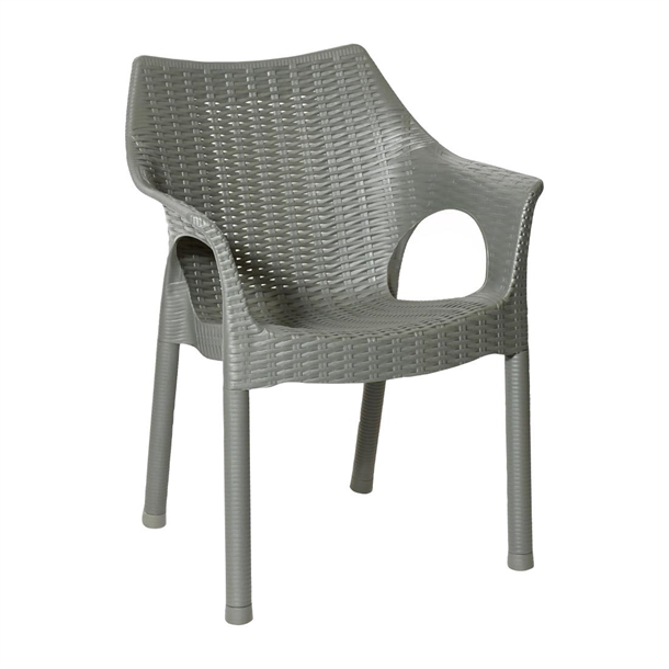 Bolero Elements Polypropylene Arm Chair Olive Green (Set 4)