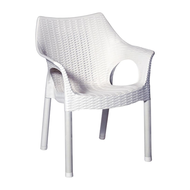 Bolero Elements Polypropylene Arm Chair Snow (Set 4)