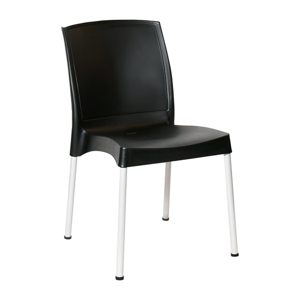 Bolero Elements Polypropylen Einfache Seitenstühle Schwarz (4 Stück)