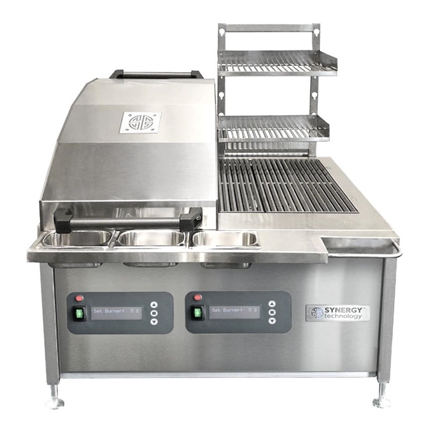 Synergy STCGO900DUAL Chargrill Oven w Lid Slow Cook Resting Shelf & Rail(B2B)