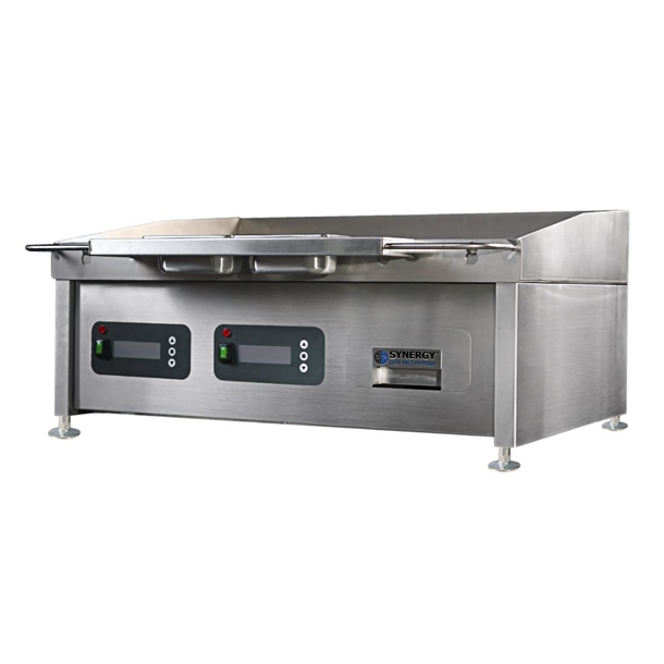 Synergy GRID900E-SCH Electric Griddle w/Smooth Chrome Top & Garnish Rail(B2B)