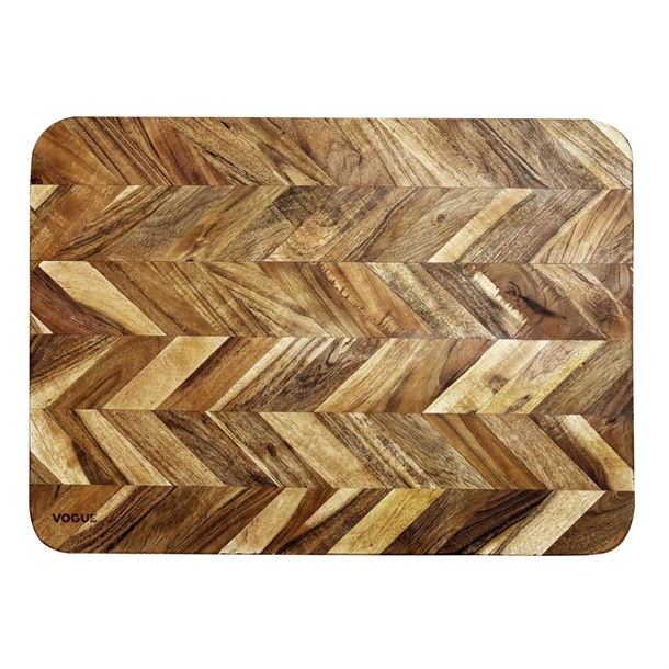 Vogue Chevron Effect Acacia Wood Chopping Board Large - 35x560x405mm