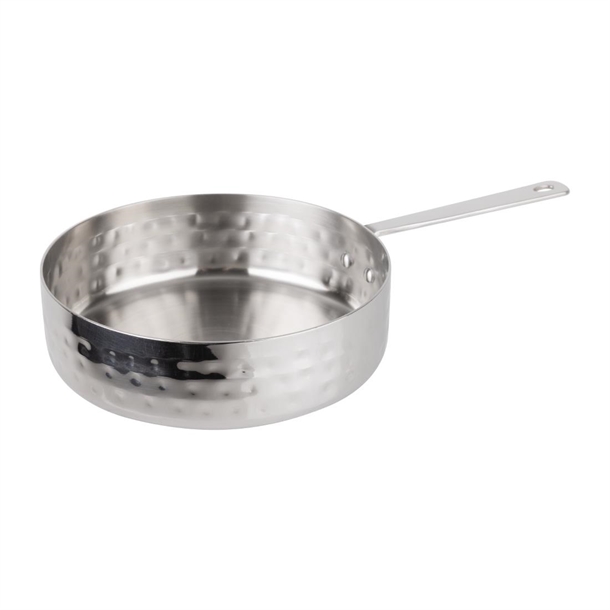 Olympia Table Presentation Mini Sauce Pan Stainless Steel Hammered - 125x35mm