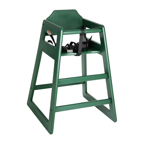 Bolero Wooden Highchair Forest Green Finish
