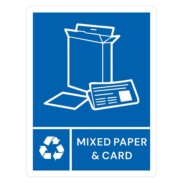 Jantex Slim Bin Label - Mixed Paper & Card