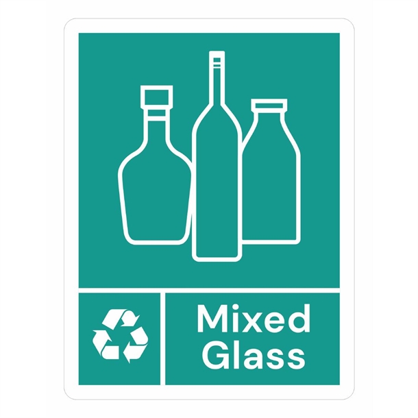 Jantex Slim Bin Label - Mixed Glass