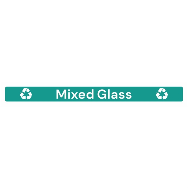 Jantex Slim Bin Deckelaufkleber - Gemischtes Glas Grün 360(W)x30(H)mm