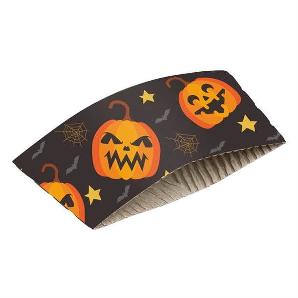 Fiesta Recyclable Halloween Cup Sleeve for 8oz Hot Cups (Pack 100)