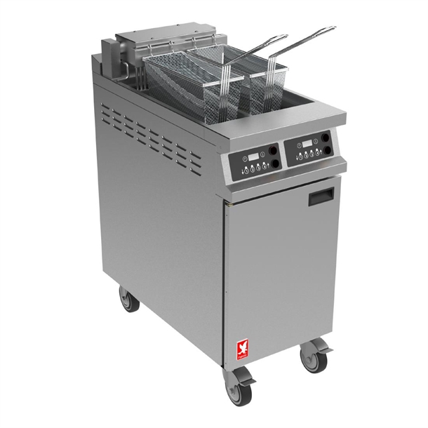 Falcon DominatorPlus E3845F2XP 2Pan Elec 2 Filtration&Angel FryerCastors (B2B)