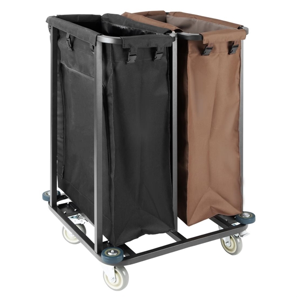Jantex 2 Compartment Linen Trolley - 2x100Ltr