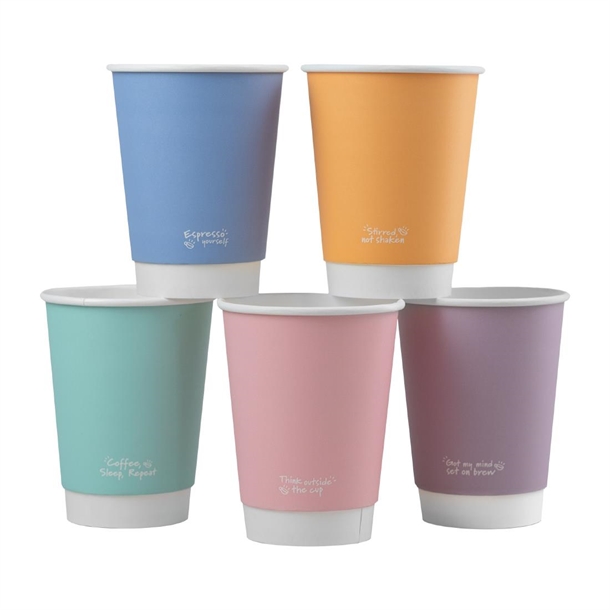 Vegware Hot Cup Pastel Double Wall - 12oz (Box 500)