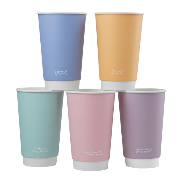 Vegware Hot Cup Pastel Double Wall - 16oz (Box 400)