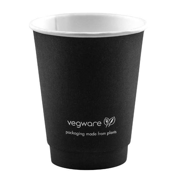 Vegware Hot Cup Black Double Wall - 8oz (Box 500)