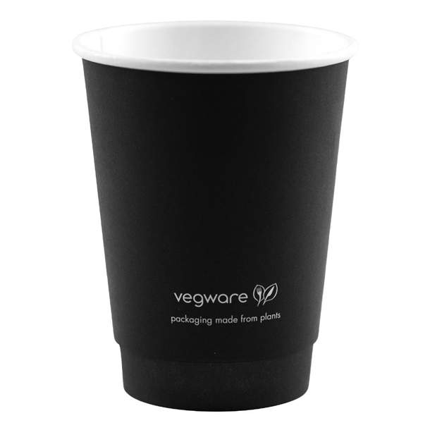 Vegware Hot Cup Black Double Wall - 12oz (Box 500)