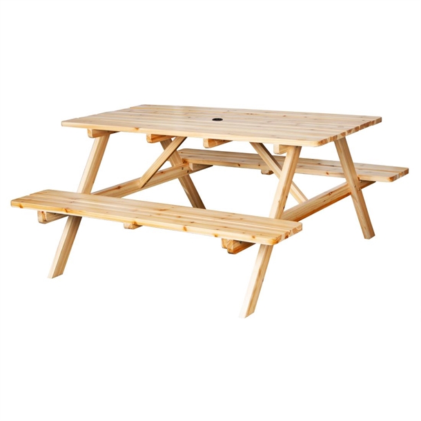Bolero Elements Wooden Picnic Table & Bench Set - 5ft