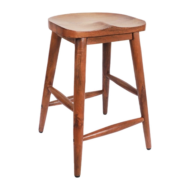 Bolero Halsbury Curved Mango Wood Stools (Set 2)