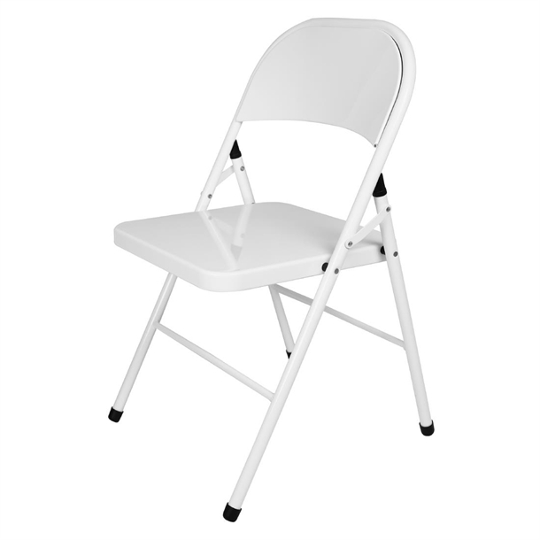 EDLP Bolero Folding Metal Chair White (Pack 4)