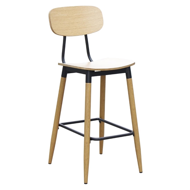 Durafurn Austin Barstool Natural Ply Seat & Natural Backrest (Pack 2) (Direct)