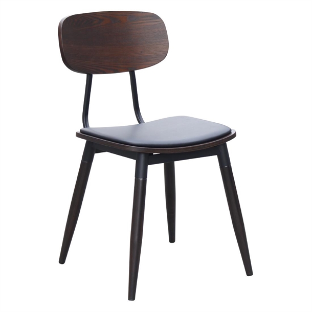 Durafurn Austin Chair Black PU Vinyl Seat & Wenge Backrest (Pack 2) (Direct)