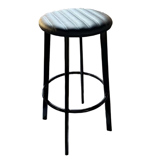 Durafurn Portland 750H Barstool Black Frame/Black Vinyl Seat (Pack 2) (Direct)