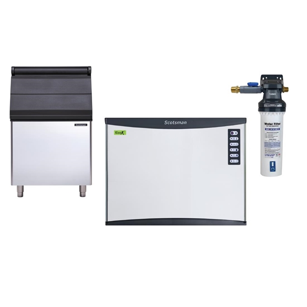 Scotsman 204kg Output Full Dice Ice Maker with 204kg Bin & Water Filter (Direct)