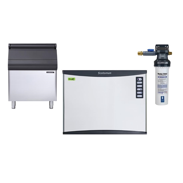 Scotsman 204kg Output Half Dice Ice Maker with 204kg Bin & Water Filter (Direct)