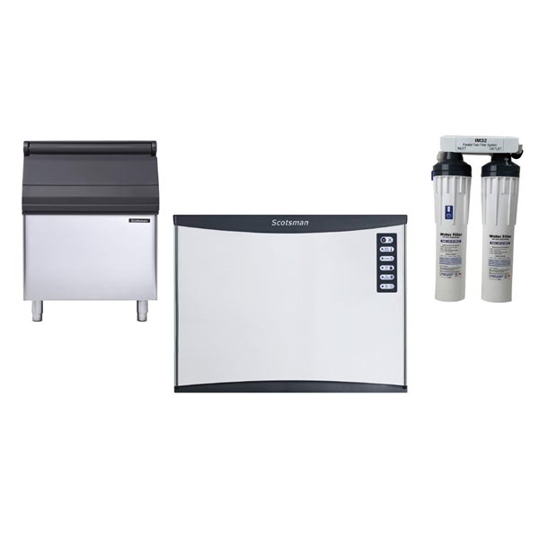 Scotsman 290kg Output Full Dice Ice Maker with 290kg Bin & Water Filter (Direct)