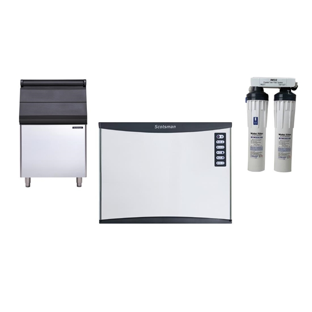 Scotsman 290kg Output Half Dice Ice Maker with 290kg Bin & Water Filter (Direct)