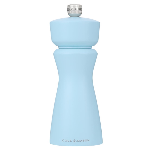 Cole & Mason Kenton Rubberwood Salt & Pepper Mill - Blue Salt - 60x60x150mm