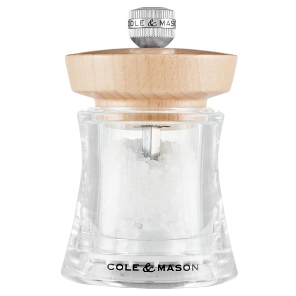 Cole & Mason Holbron Salt Mill - Natural Beachwood & Acrylic - 95mm