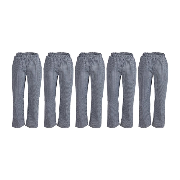 Whites Vegas Small Black & White Check Trousers Polycotton - Size XS (Pack 5)