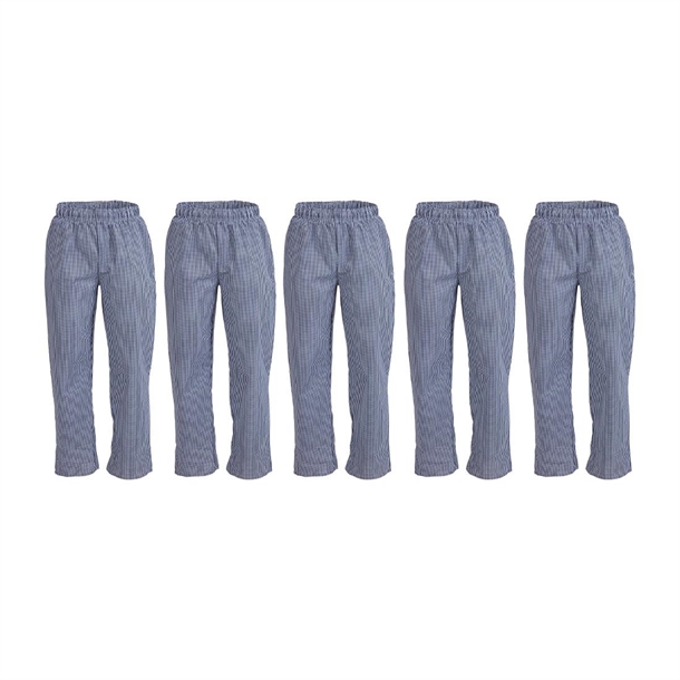 Whites Vegas Small Blue & White Check Trousers Polycotton - Size XL (Pack 5)
