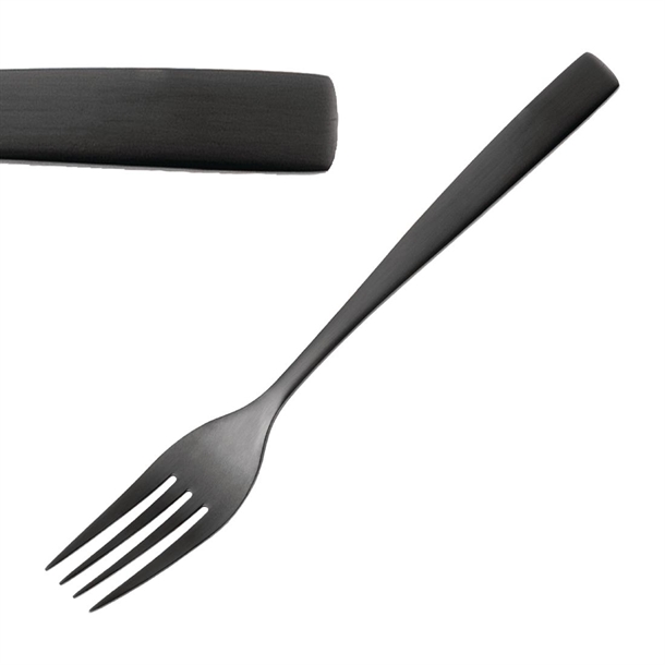 Bcn Black Dessert Fork (Pack 12) (B2B)