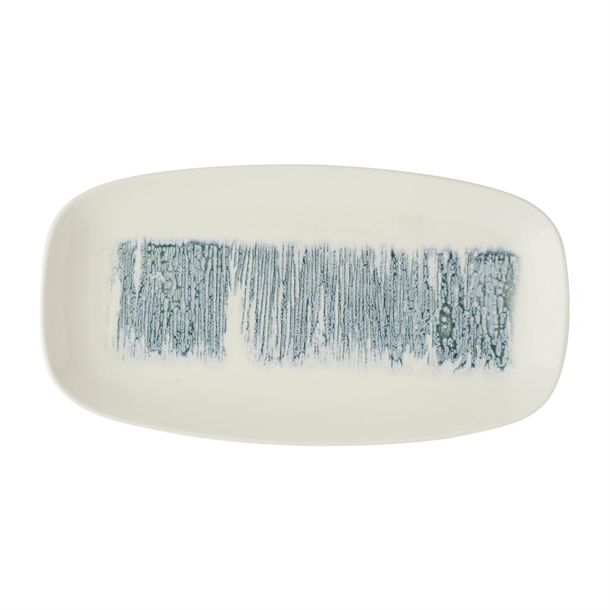 Lyra Blue Oblong Plate - 352x187mm (Pack 6) (B2B)