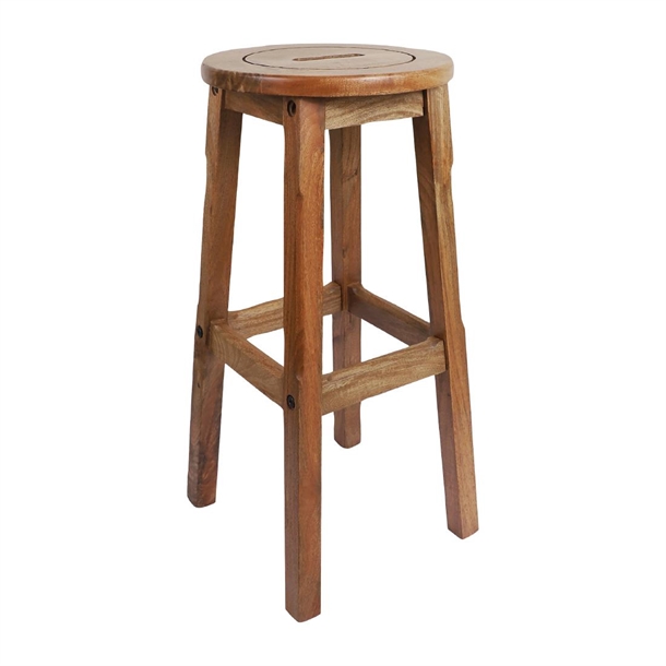 Bolero Harrington Classic Wooden Bar Stools (Set 2)